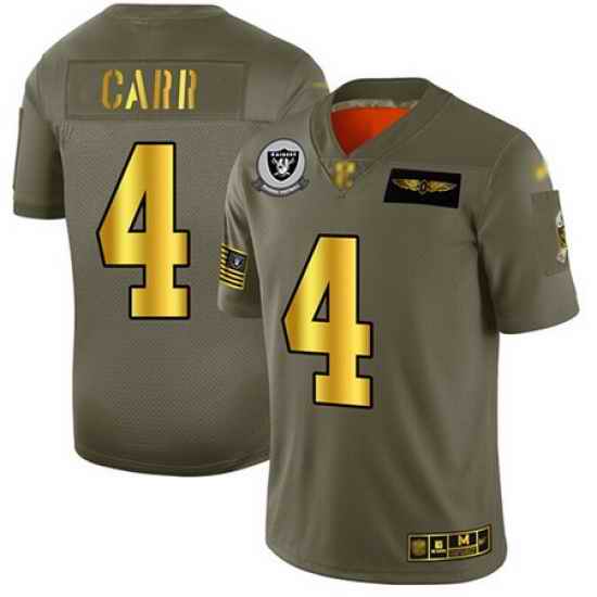 Raiders 4 Derek Carr Camo Gold Men Stitched Football Limited 2019 Salute To Service Jersey